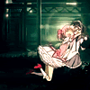 bell: animated image of madoka squealing while hugging homura (madoka squee hug)