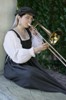 aedifica: Photo of me playing my trombone at the Renaissance Festival (Fest 2008 with trombone)