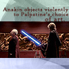 sathari: Anakin-Palpatine confrontation; caption: Anakin objects violently to Palpatine's taste in art (Anakin's an art critic)