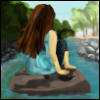 riverer: Sitting on a rock in the middle of a river (River)