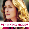 shirasade: maura isles looking thoughtful, text: thinking mode (rizzoli & isles - *thinking mode* (maura)