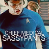 bottommccoylove: Bones from Star Trek Reboot movie with text "Chief Medical Sassypants" (Chief Medical Sassypants)