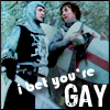 gavagai: John Cleese and Michael Palin with text: Bet you're gay (bet you're gay)