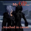 kaz: Picture of Zexion and Xigbar, Xigbar's arm over Zexion's shoulder, with "my OTP touched in canon" written over them (my otp touched in canon, xigbar/zexion)
