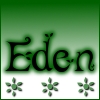 eden: text "Eden" in black, with dark green glow on a green to white gradient. (eden)