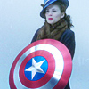 kass: Peggy Carter with Cap's shield (Peg-shield)