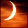 trixieleitz: crescent moon in a red-tinged sky (red moon)