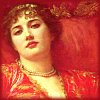 trixieleitz: she wears red and reclines on red pillows, staring lazily at you (passion)