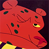 filthy_pig: Winking cartoon red jaguar (wink)