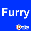 pauamma: EFW Furry - white on blue ("EFW Furry - white on blue")