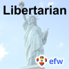 pauamma: EFW Libertarian - black on blue with the Statue of Liberty in the background ("EFW Libertarian - black on blue")