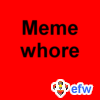 pauamma: EFW meme whore - black on red ("EFW meme whore - black on red")