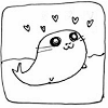 squeemu: A seal with puppy eyes and hearts by its head ([me] i can haz all the hearts?)