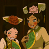 damkianna: A cap of Katara and Toph from Avatar: The Last Airbender, all dressed up. (You're not exactly Lady Fancyfingers.)