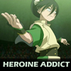damkianna: A cap of Toph from Avatar: The Last Airbender, with accompanying text: "Heroine addict." (Yes I can.)