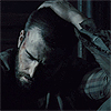 2goodarms: Curtis, head bowed, rubbing a hand along his hair (headrub)