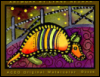 nightdog_barks: A brightly-colored cartoon armadillo (Armadillo Fest)