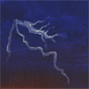 acelightning: lightning bolt in a blue-purple sky, the word 'lightning' flashing (lightning)