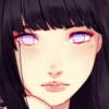 starfallhaven: the face of a woman with long black hair and white-purplish eyes with no pupils. (Hinata)