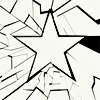 iamshadow: Five pointed star surrounded by shattered glass from the Cap 2 credits. (Glass star)