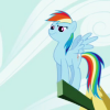 twtd: Rainbow Dash on a beam looking proud of herself (MPL: Rainbow Dash triumphant)