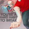 strina: sakura w/ chakra gathered for a punch caption "you're a hard habit to break" (sakura - habit)