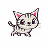 chalcopyrite: Cartoony picture of a cute grey-striped kitten (animals: I'm a kitty!)