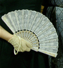 rosefox: My lace-gloved hand and lace fan. (dancing)