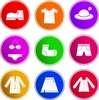 rosefox: Nine icons depicting different items of clothing. (clothes)