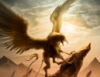 grayfoxblog: painting of a gryphon backlit by the sun (gryphavatar)