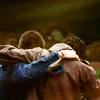 pixel: Sam and Dean holding each other up. (Supernatural) (supernatural: samdean bff)