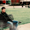 pixel: Dean sitting on a lonely bench. (Supernatural) (supernatural: dean bench)