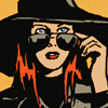 muccamukk: Natasha lowering her sunglasses to see over the top. She looks alarmed. (Marvel: Shades)