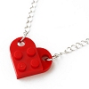 pennyplainknits: red lego heart on a silver chain (red heart)