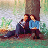 ninamazing: Jack and Kate from Slings & Arrows, leaning against their tree by the lake. (no way! so am i!)