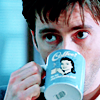 dreamtofbeing: David as Peter Carlisle in Blackpool. Drinking coffee and peering over the rim of his mug. (coffee break)