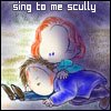 ct: X-Files: Drawing of Mulder in Scully's lap. Text: Sing to me Scully. (XF: generic)