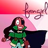 frayadjacent: Connie Maheswaran in cosplay with a black cape. Text says, "fangirl". (!fangirl)
