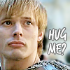 kabal42: Arthur from "Merlin", looking very sad. Text: Hug me? (Merlin - Hug me? Arthur)