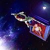 juniperphoenix: Amy floats in space, anchored by the Doctor (DW: the wonder of it all (baby))