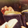 lovelythings: closeups on the hands of two people holding journals (and I have written this)