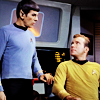mab_browne: Kirk and Spock on the Enterprise bridge (Star Trek)
