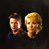 skieswideopen: Samantha Carter & Cameront Mitchell from SG1 (SG: Cam & Sam negative space)