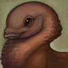 laughingdove: A brown avian creature with a short beak and large dark eyes (Default)