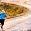 cofax7: blonde woman running (running road)