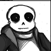 sansational: Sans, the lights in his eyes dim from shock (Wounded)