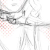 entropically: Cropped drawing of someone's flushed neck and shoulder, wearing a collar and leash (collar)