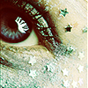 princess: open eye with star confetti makeup (open eye glitter)