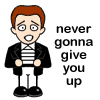 queenfanfiction: Rick Astley, cartoon GIF, caption "never gonna give you up" (Misc RickRolled)