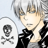 anaraine: young Squalo, wearing a leather jacket with a speech bubble containing a skull and crossbones ([khr] baby shark)